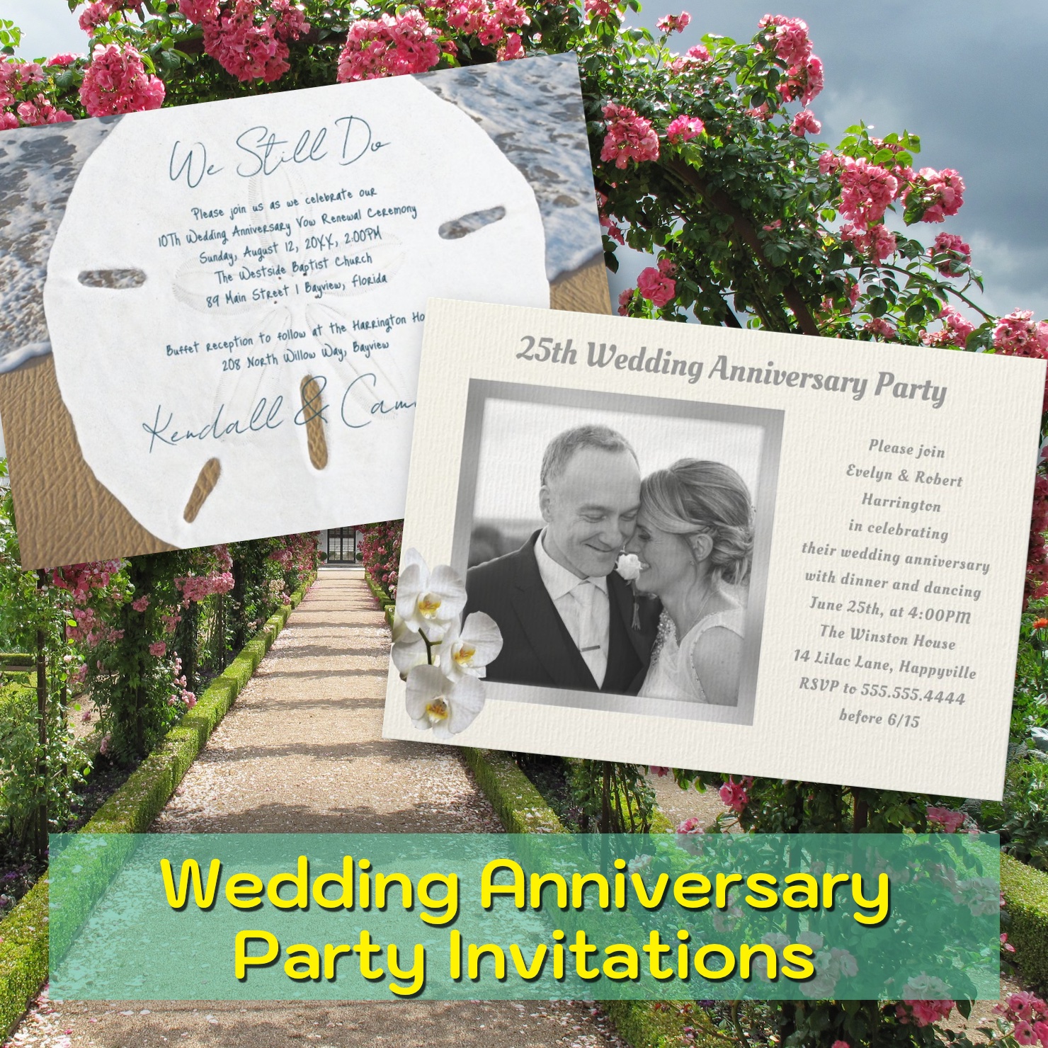 Wedding anniversary party invitations