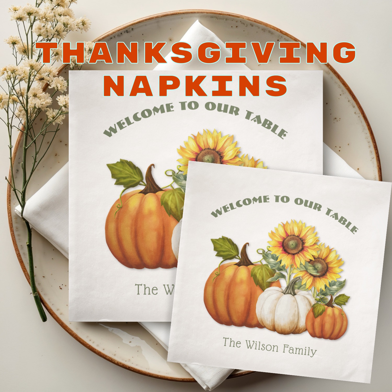 Thanksgiving custom napkins